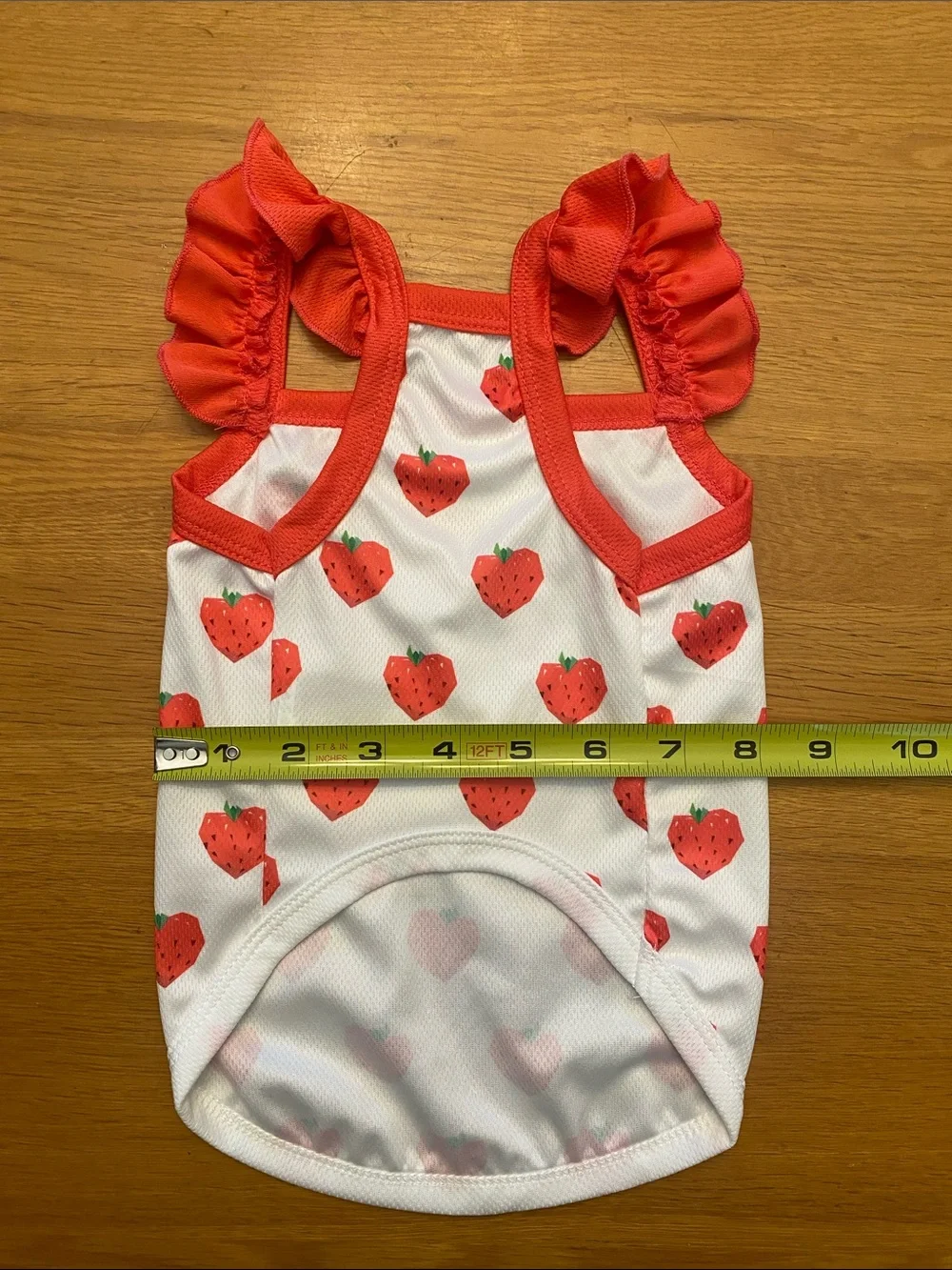 Strawberry Print Pet Tank - Red/White